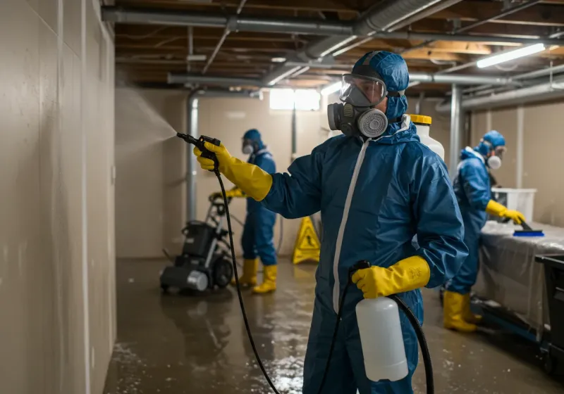 Basement Sanitization and Antimicrobial Treatment process in Westford, MA