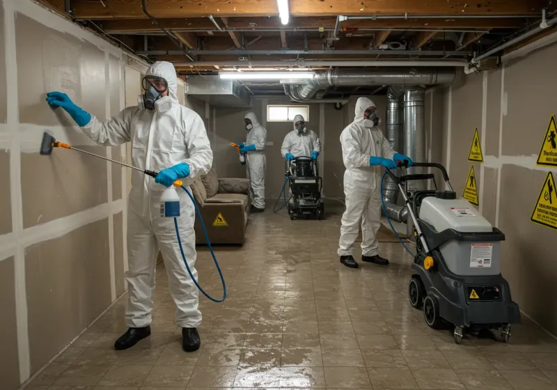 Basement Moisture Removal and Structural Drying process in Westford, MA